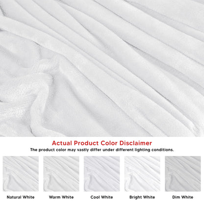 Utopia Bedding White Fleece Blanket Throw Size Lightweight Fuzzy Soft Anti-Static Microfiber Bed Blanket (60x50 Inch)