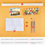 TUMOVO Paint by Numbers for Adults and Kids Summer Landscape with Sea DIY Paint by Number Oil Paintings Arts and Crafts Paint by Numbers Kits Acrylic Painting Home Decoration 16 x 20 Inch TUMOVO