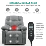 YITAHOME Power Lift Recliner Chair for Elderly with Vibration Massage and Lumbar Heating, Electric Lift Recliner Single Sofa with Side Pocket, Two Cup Holders and USB Charge Port for Living Room,Gray YITAHOME