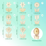 BENIMUS DIY 3D Flower Spring Wood Crafts to Paint, Spring Unfinished Wooden Slices for Craft, Flowers Ornaments for Painting Decorations (32 PCS) BENIMUS