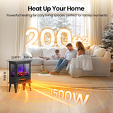Air Choice Electric Fireplace Heater, 18.9" FreeStanding Fireplace Stove with 3D Flame, 750W/1500W Indoor Space Heater with Overheating Protection, Electric Heating for Living Room, Bedroom Air Choice