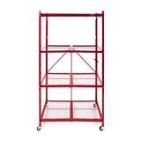 Origami R5 Foldable 4-Tier Garage Shelving Heavy Duty Shelving with Wheels, Metal Storage Rack Holds 1000 pounds, Garage Storage Rack & Organization, Storage Shelving (Red, R5) Origami