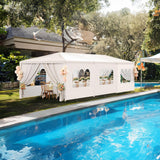 Susici 10x30 Outdoor Gazebo Canopy Party Tent with 8 Removable Sidewalls & Transparent Windows,Outside Gazebo Event Tent for Weddings, Birthdays, Garden Parties, and Backyard Patio BBQ Events susici