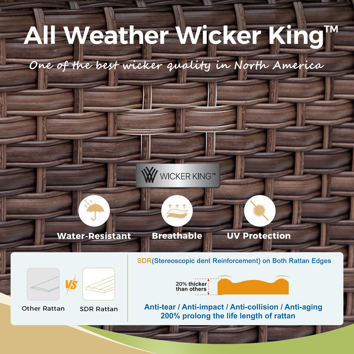 MIXPATIO Patio Furniture Set, 6 Pcs Wicker Outdoor Conversation Set, 2 x Single Chairs, 1 x 3 Seater Sofa and 2 x Ottoman with 4" Thick Cushion and 56" Fire Pit Table, Beige MIXPATIO