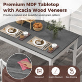 GOFLAME 5 Piece Dining Table Set for 4, Farmhouse Kitchen Table and 4 Chairs with Rubber Wood Legs, Space-Saving Wooden Dinette Set for Small Space, Dining Room, Breakfast Nook, Grey+White GOFLAME