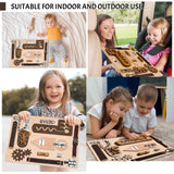 Montessori Busy Board for Toddlers, Wooden Sensory Toys, Preschool Learning Activities for Fine Motor Skills Travel Toy, Basic Life Skills Educational Gifts for 1, 2, 3 Years Old Kids Boys Girls ABERLLS