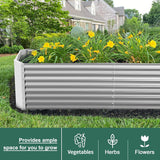Land Guard 8×4×2 ft Galvanized Raised Garden Bed Kit, Galvanized Planter Raised Garden Boxes Outdoor, Large Metal Raised Garden Beds for Vegetables. Land Guard