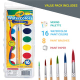 Watercolor Paint Set for Kids 16 Vivid Watercolor Paint Mixing Palette, Paper Pad and 8 Brushes, Water Color Painting Kids and Adult Beginner Supplies The Mega Deals