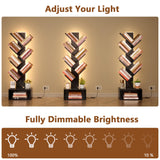 Hoctieon 6 Tier Tree Bookshelf, Tall Bookcase with Drawer, Freestanding Book Shelf with LED Lights, Display Floor Standing Storage Shelf, Book Organizer Shelves for Home Office, Living Room, Black Hoctieon