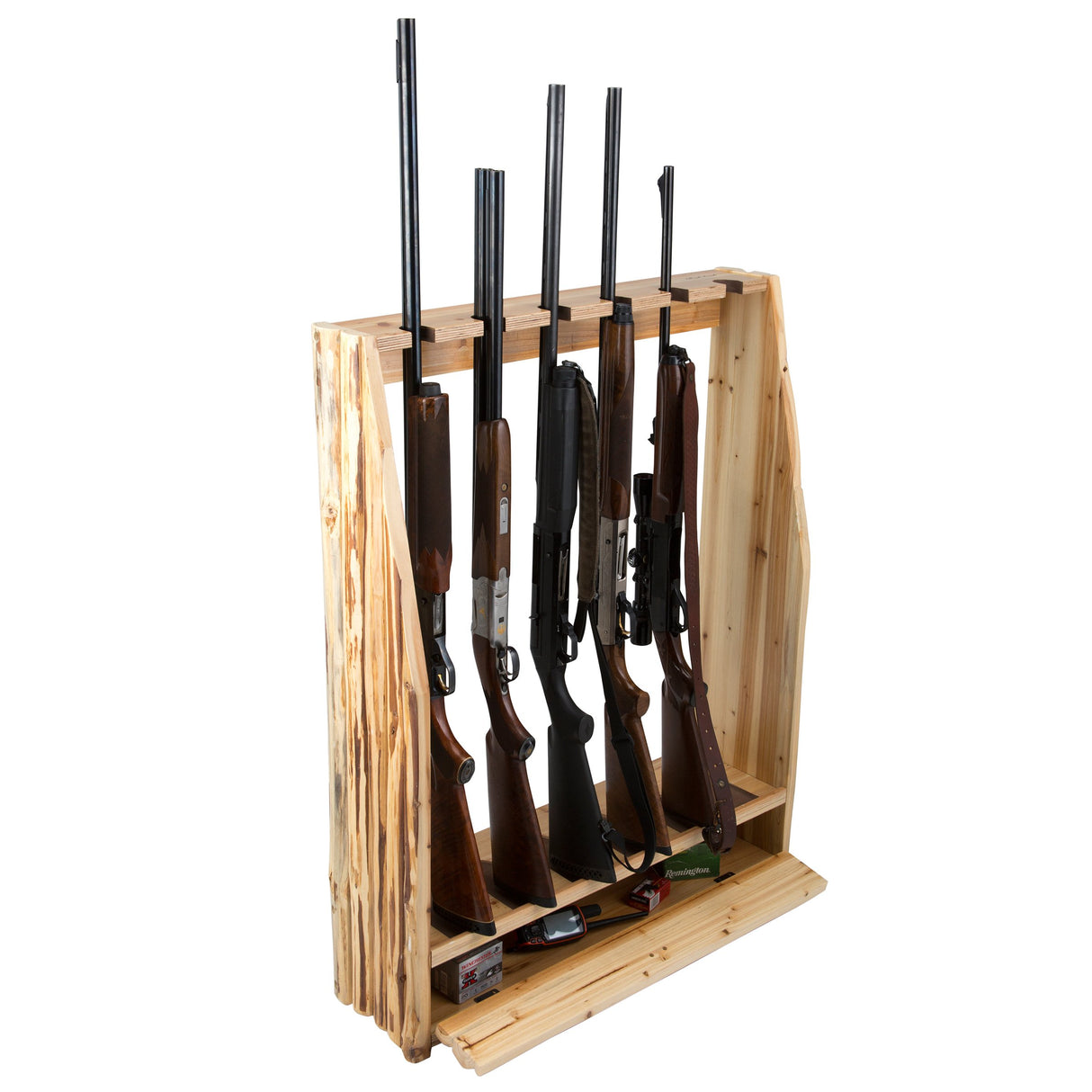 Rush Creek Creations unisex adult Rustic Pine Standing Indoor 6 Rifle Shotgun Storage Rack, Rustic Pine, 34 L x 9.5 W 42 H US Rush Creek Creations