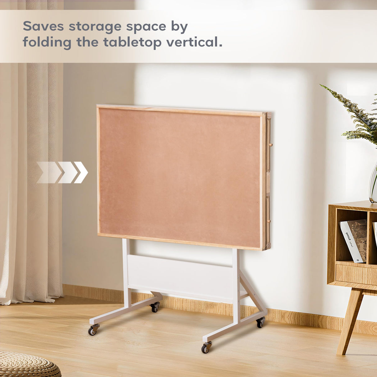 Tektalk Rotating Jigsaw Puzzle Table with Angle & Height Adjustment, Wooden Puzzle Board with Cover & 4 Colored Drawers, Tilting Puzzle Easel with Legs & 4 Roller Wheels, for Up to 1500 Pieces Tektalk