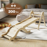 Pikler Triangle Set 7in1 Toddler Climbing Toys Indoor Foldable Baby Climbing Toys Wooden Montessori Climbing Set with Arch, Ramp, Ladder for 1-3 Years, Jungle Gym for Kids (Natural) doowroodni