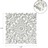 Musanpou Unique Hand Carved Wooden Wall Panels with Hanging Floral Decorations - Rustic Farmhouse Living Room and Bedroom Wall Decoration Musanpou