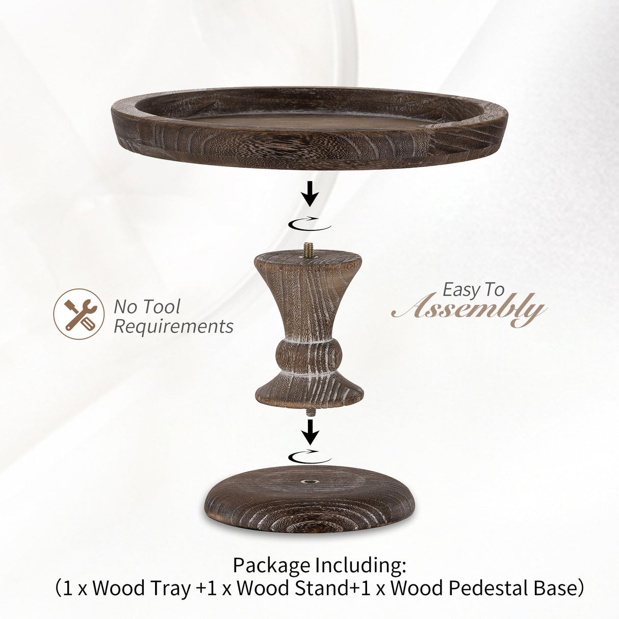 Hanobe Round Wood Display Riser: Rustic Wooden Risers Decorative Pedestal Plate Stand Small Cake Holder Tray for Wedding Birthday Decor Hanobe