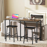 YATINEY 55" Long Bar Table, Counter Bar Height Table, High Top Table, Rectangular Hightop Table, Bar Pub Table, for Kitchen, Living Room, Dining Table, Entryway, Rustic Brown and Black BT04BR YATINEY