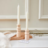 Denique Ceramic Candle Holders Set of 2, Creative Modern Knot Candlestick Holder Set, Table Centerpiece Taper Candle Holders Desktop Decoration for Home Decor, Wedding, Dinning, Party (Beige) Denique