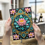 Lotus Diamond Painting Notebook for Adults, A5 Diamonds Art Journal and DIY Sketchbook, Diamond Art Kit Supplies,Gift for Beginners, Craft Lovers, Artists. (Lotus) Formeydemi