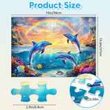 4-Pack Puzzles for Kids Ages 6-8 8-10 Year Old - Lions Horses Owls Dolphins, Large Piece Puzzles for Seniors, 100 Pieces Jigsaw Puzzles for Kids Ages 4-6, Learning Educational Toys for Boys and Girls Jeacirio