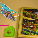 12 Pcs 5d Diamond Painting Bookmarks for Adults, DIY Acrylic Diamond Art Feather Bookmarks Gifts for Book Lovers, Read and Crafts Lovers School Library Book Club Gift Supplies Henoyso