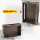 NAGAWOOD Wooden Countertop Baskets Set of 2 for Kitchen, Bathroom, Pantry|Wall Mount Upgrade with Full Accessories| Rustic Nesting Boxes|Wooden Organizer Crates for Fruit, Vegetables, Produce, Bread NAGAWOOD
