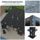 10'×13' Outdoor Louvered Pergola, Aluminum Outdoor Louvered Pergola Patio with Adjustable Roof for Outdoor Deck, Backyard, Garden (10x13FT with Curtain) GS CHIER