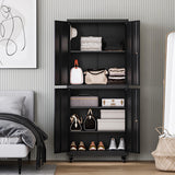 Letaya Metal Garage Storage Cabinet with Wheels,Steel Tool Rolling Cabinets with Lock Door and Adjustable Shelves fro Home Utility Organization Room(1PC-Black) Letaya