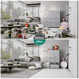 YITAHOME 9-Drawer Fabric Dresser, Furniture Storage Tower Cabinet, Organizer for Bedroom, Living Room, Hallway, Closet & Nursery, Sturdy Steel Frame, Wooden Top, Easy-to-Pull Fabric Bins(Light Grey) YITAHOME