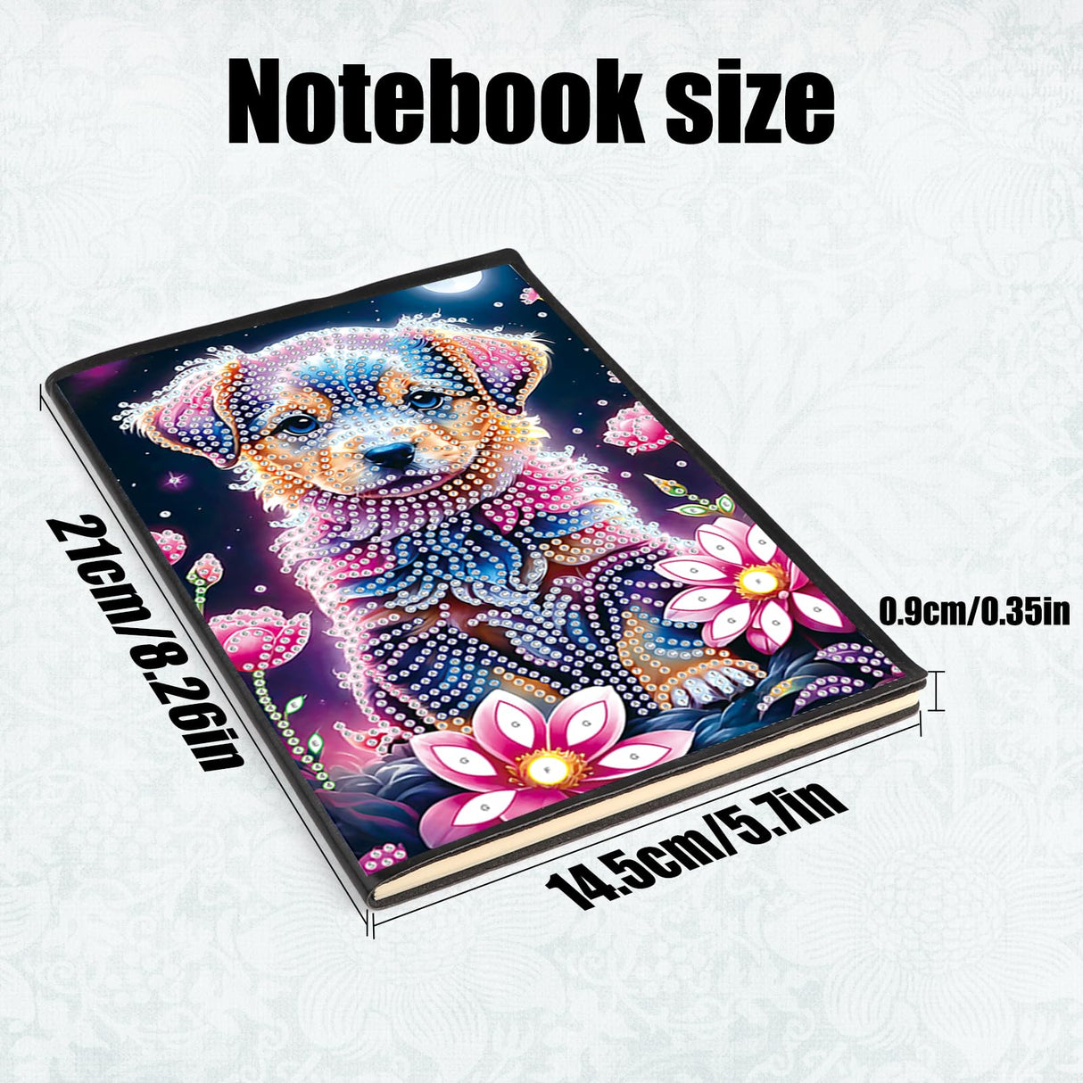 DIY Diamond Painting Notebook Kit, Theme of Pets, Special Shaped Diamond Art Notebook Journal Sketchbook for Writing & Drawing Focart