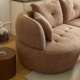 109" Sectional Curved Sofa, Boucle Fabric Upholstered Modern Couch, Oversized 3 Seater Minimalist Comfy Modular Deep Seat Sofas Set for Living Room, Home Office, Bedroom, Apartment, Camel M MEETAKING