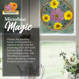 Microfleur Microwave Flower Art Press Kit for Kids and Adults - DIY with Washable Absorbent Cloth, Ideal for Plant Lovers 5" (13 cm) Microfleur