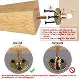TURSTIN Set of 8 Furniture Legs 4 Inch Square Solid Wood Couch Legs Replacement Sofa Legs Mid Century Furniture Feet for Armchair Bed Dresser Cabinet Include Installation Hardware, Natural TURSTIN