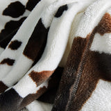 Cozy Bliss Cow Print Throw Blanket Non Shedding MilkyPlush™ Fleece 330GSM Thick Blankets Western Room Decor Super Soft Warm for Adults Kids Girl Gifts Bedroom Couch Sofa Travel Black Brown 50"x60" Cozy Bliss