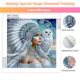 SuuTang Special Shape Diamond Art Kits for Adults Beginners, Native Indian 5D Diamond Painting Kits for Animals Owl, DIY Crystal Rhinestones Gem Art, Home Wall Decor Gift, 12x12in SuuTang