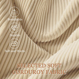 Korser Recliner Chair, Small Recliners for Small Spaces, Upholstered Manual Recliner with Side Pockets, Comfy Corduroy Chairs for Living Room, Bedroom, Reading, Beige Korser