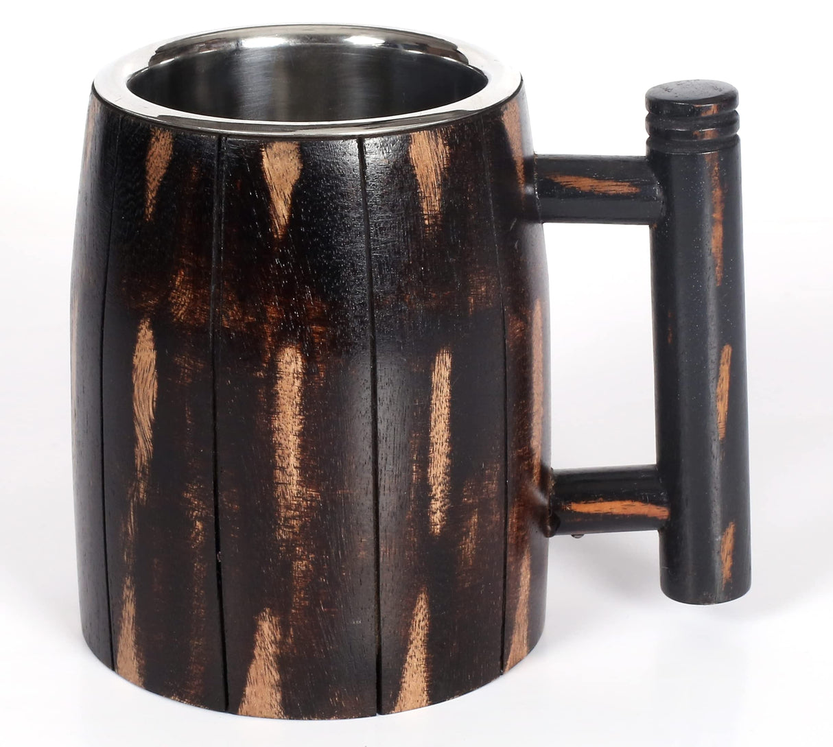 Wooden Mug, Beer Mug Wood,Wooden Coffee Mug, Stainless Steel Beer Mug With Wood,Handmade Wooden Beer Mug with 18oz-500ml, Great Beer Gift Ideas Wooden Beer Tankard for Unisex, Vintage Bar Cup Bedding Craft