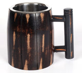 Wooden Mug, Beer Mug Wood,Wooden Coffee Mug, Stainless Steel Beer Mug With Wood,Handmade Wooden Beer Mug with 18oz-500ml, Great Beer Gift Ideas Wooden Beer Tankard for Unisex, Vintage Bar Cup Bedding Craft