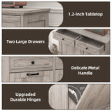 Spurgehom Double Tilt Out Trash Cabinet 13 Gallon Kitchen Waste Bins, Laundry Hamper Tilt Out Pet Proof Hidden Wooden Trash Bin for Kitchen, Grey Spurgehom