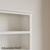 IDEALHOUSE 5 Tier Bookcase with Adjustable Shelves, 71" Tall Narrow Bookshelf w/Wooden Legs, Farmhouse Narrow Bookcase for Living Room Apartment Office (1, White) IDEALHOUSE