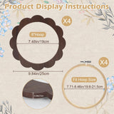 4 Sets Wood Embroidery Hoop Frame 8 Inch Sunflower Embroidery Display Frame Large Round Wooden Embroidery Frame for Finished Cross Stitch Hoop Frame DIY Decor Sewing Ornaments WHXGG