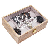 My Personal Memories Custom Personalized Watch Storage Box Glass Display Case for Men, Him, Husband - Engraved and Monogrammed (Distressed Wood) My Personal Memories