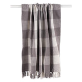 DII Buffalo Check Collection Rustic Farmhouse Throw Blanket with Tassles, 50x60, Gray/White DII