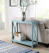 Convenience Concepts Oxford Console Table with Shelf, Sea Foam Blue Convenience Concepts