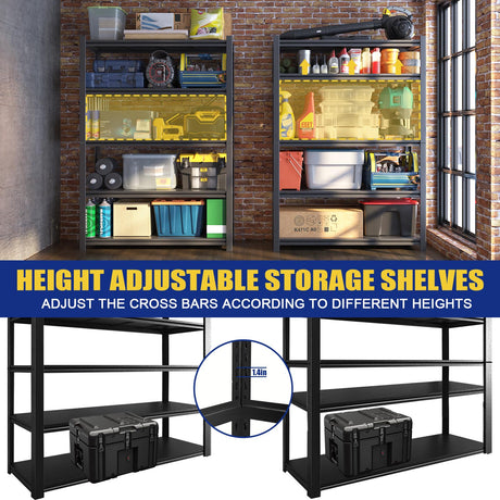 Avanroolux 2500LBS Garage Shelving Units and Storage, Heavy Duty Shelf Rack, 5 Tier Shelves for Garage Storage, Metal Adjustable Shelf for Basement, Warehouse and Supermarket Avanroolux