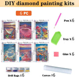 GANBEIMAOYI 6 Pack Diamond Art Painting for Adults - 5D Beach Diamond Art Kits for Adults,Sunset Full Drill Diamond Dots DIY Diamonds Pictures Gem Crafts for Home Wall Decor Gifts(12x16inch) GANBEIMAOYI
