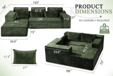 HABUTWAY 105" L-Shape Modular Sectional Sofa Couch for Living Room,No Assembly Required,Modular Comfy Sofa with Deep Seat for Living Room Bedroom,Luxury Distressed Velvet(Left,Green) HABUTWAY