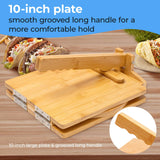 2024 Upgraded Wooden Tortilla Press 10 Inches Rotatable 10" Wood Tortilla Press Maker, with Rolling Pin & 50 Pcs Parchment Paper, for Homemade Tortillera, Roti, Chapati, Taco, Pataconera, Burritos Vrouwengeld