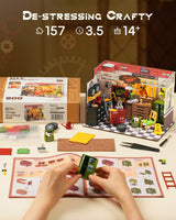Rolife DIY Miniature House Kit Garage Workshop, Build 1/20 Mini House Building Kit with LED Craft Kits for Aduls Gifts for Him Her Kids Rolife