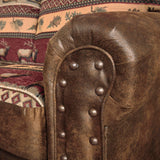 American Furniture Classics OS Home Office Furniture Club Chair, Microfiber, Brown with Sierra Lodge Tapestry American Furniture Classics