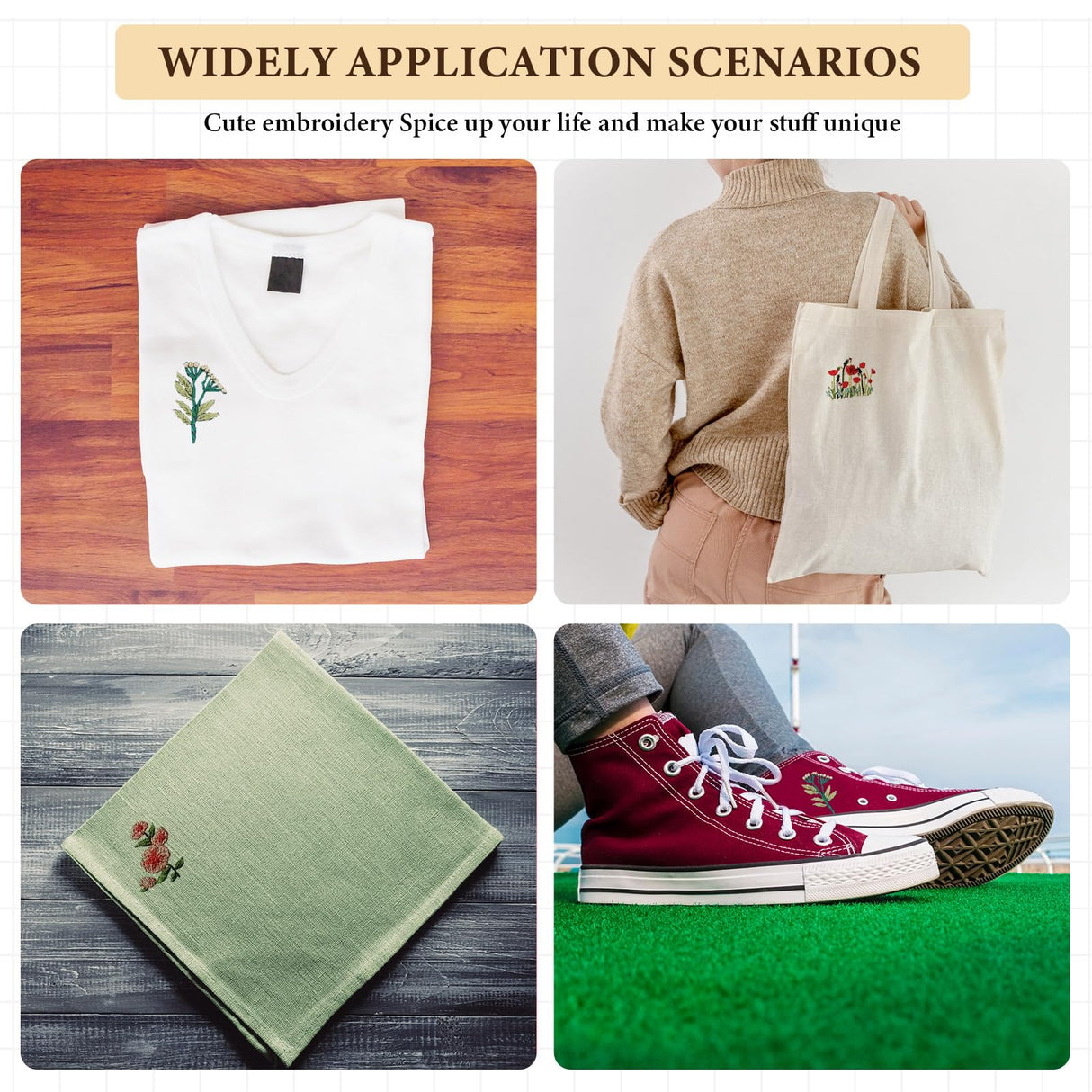 Lyrow 122 Pcs Water Soluble Stabilizer for Flower Pattern Stick and Stitch Embroidery Paper Wash Away Embroidery Stabilizers Tear Away Patterns for Hand Sewing Lover Lyrow