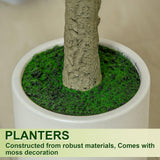 VIVATREES 6FT Fiddle Leaf Fig Artificial Tree with White Planter Pot,Faux Floor Plant, Indoor and Outdoor Fake Plants for Home Office Decor VIVATREES